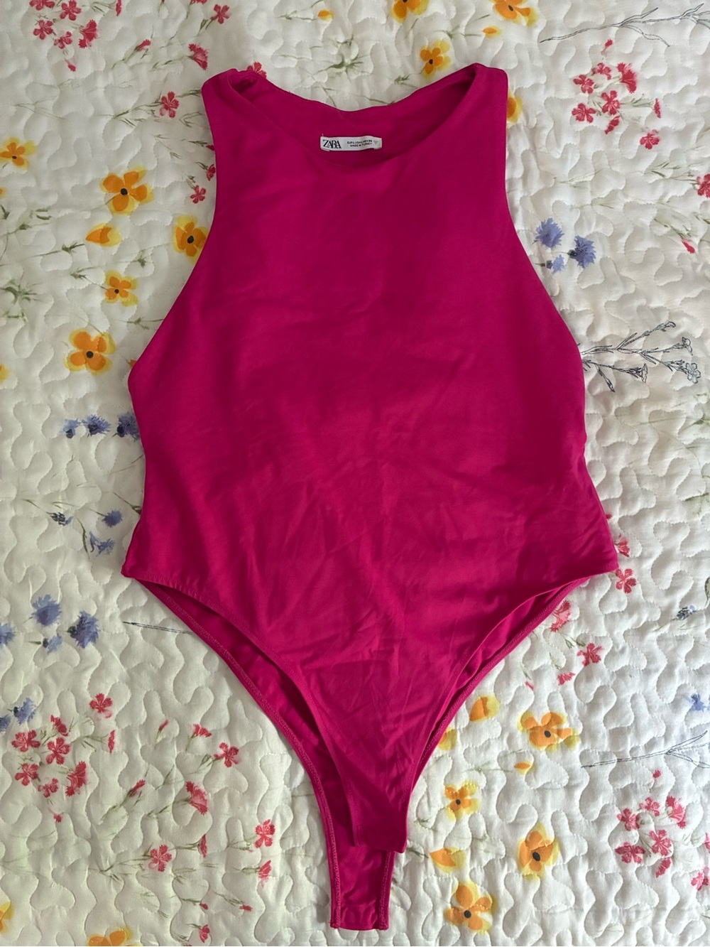 Zara Bright Fuchsia Girls' One-Piece Bodysuit - Picture 1 of 4